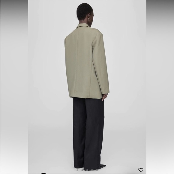 Anine Bing Quinn Blazer Small Khaki Green - Picture 2 of 12